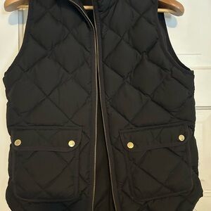 J. Crew Black Quilted Vest